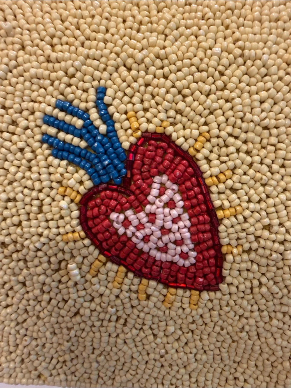 NWT- Viral America & Beyond Yellow Beaded Shoulder Bag - Picture 11 of 13